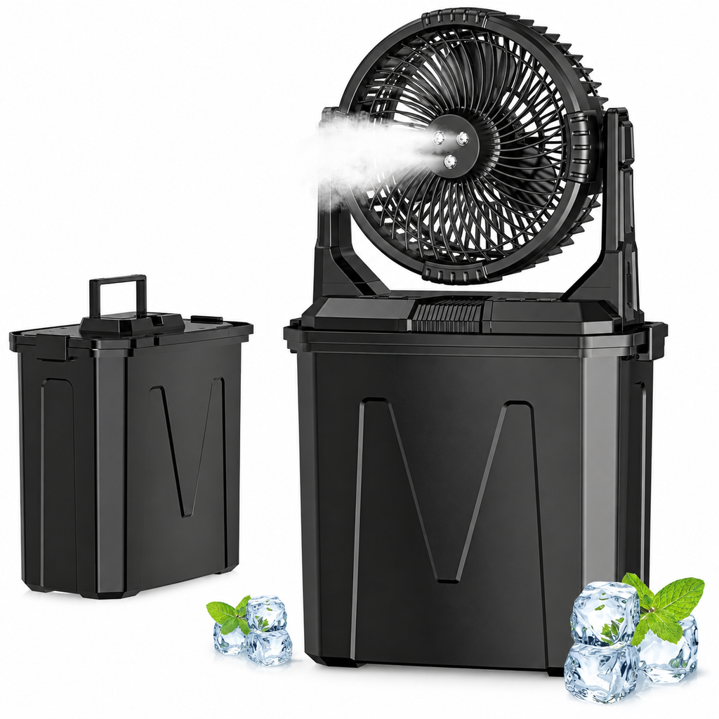 Ventilador nebulizador recargable portátil con luces