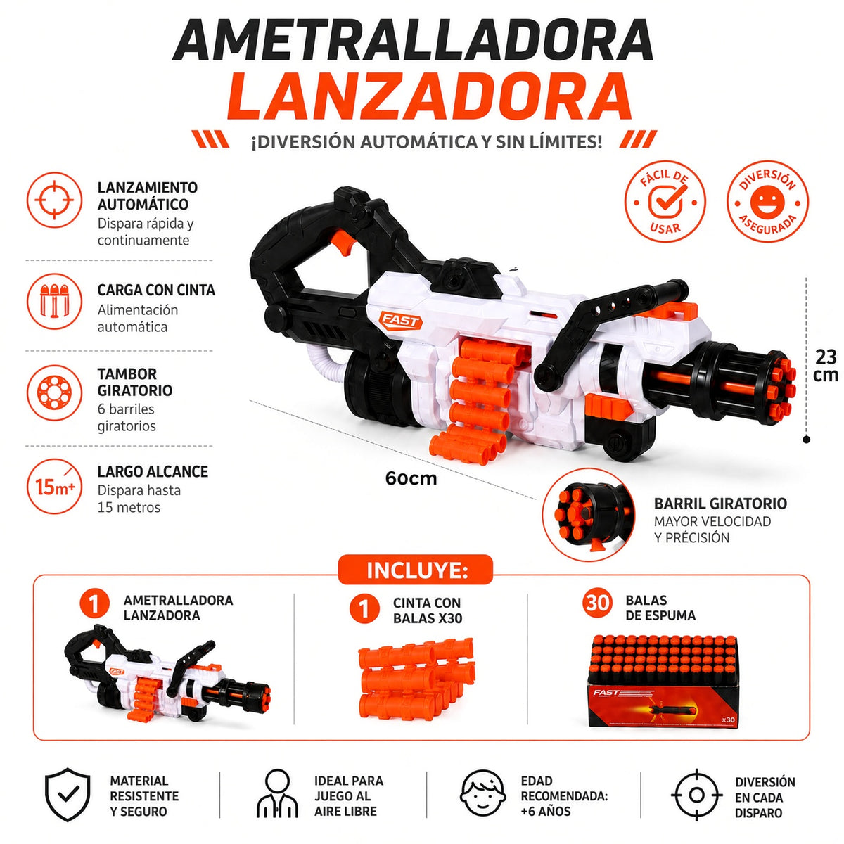 Ametralladora lanzadora 60x23cm