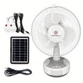 Ventilador inalámbrico con cargador solar y lámparas de luz
