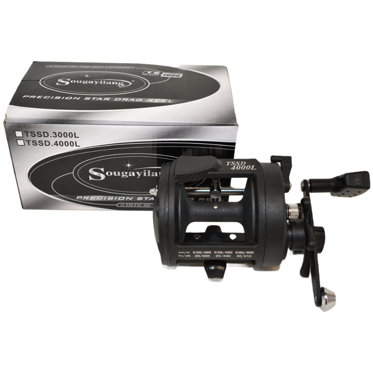 Reel de pesca giratorio derecho TSSD 4000L negro