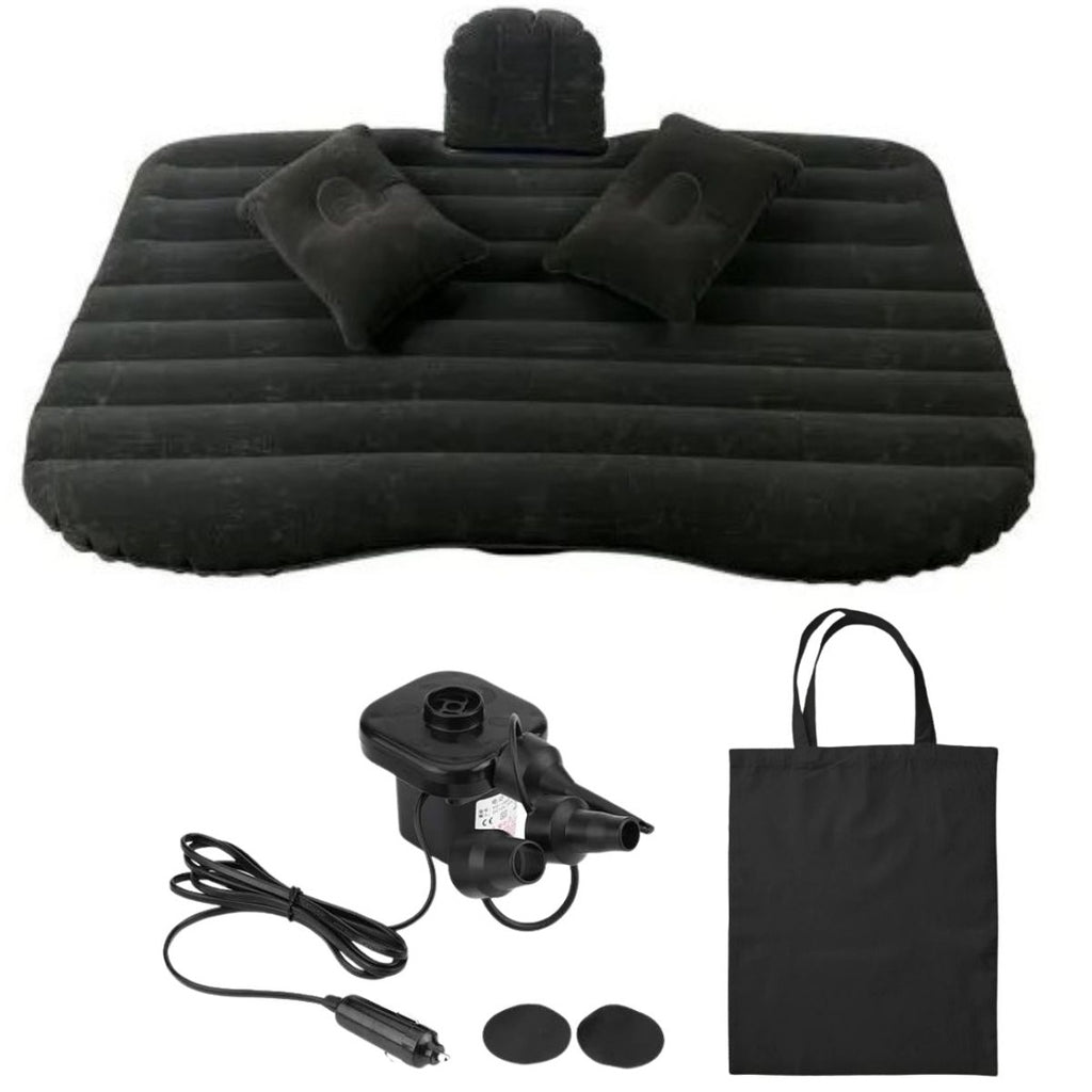 Colchon inflable negro para auto 130x84x35 cm
