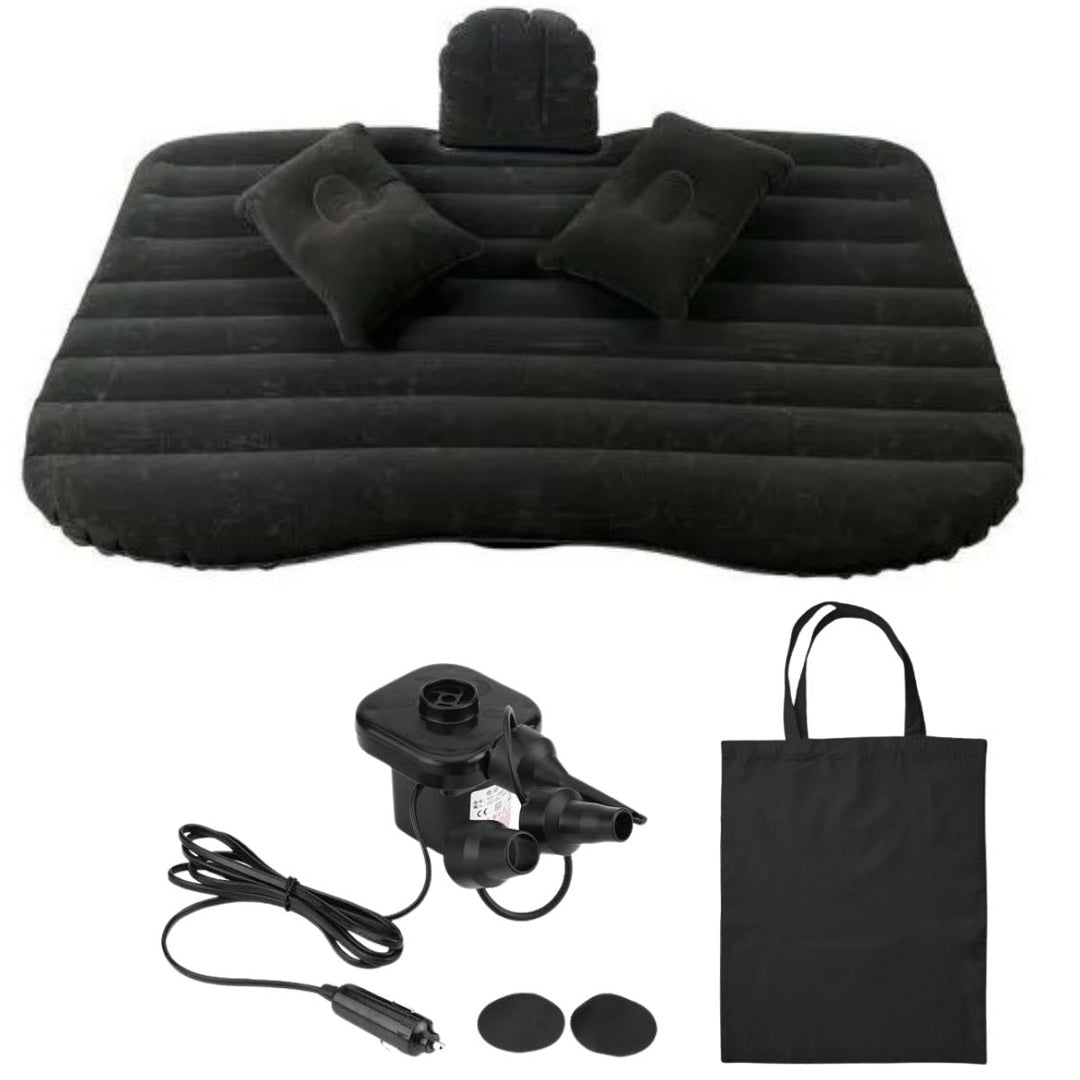 Colchon inflable negro para auto 130x84x35 cm