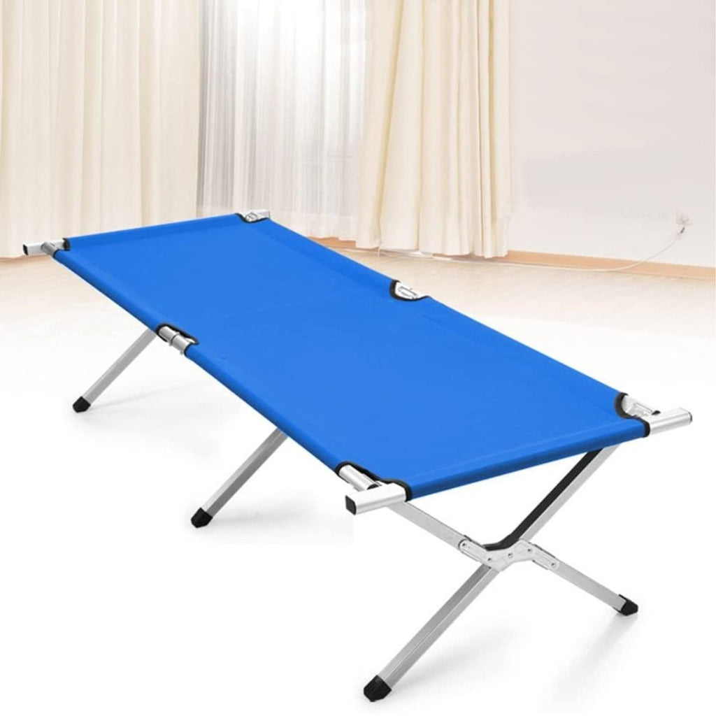 Catre de aluminio plegable 181x62x43cm. Celeste