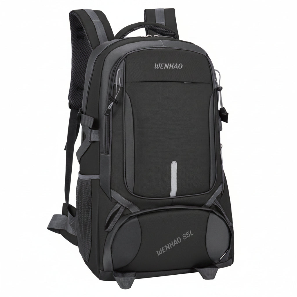 Mochila camping 85L 50x30x16cm. Negro