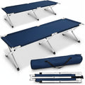 Catre de aluminio plegable 181x62x43cm. Azul