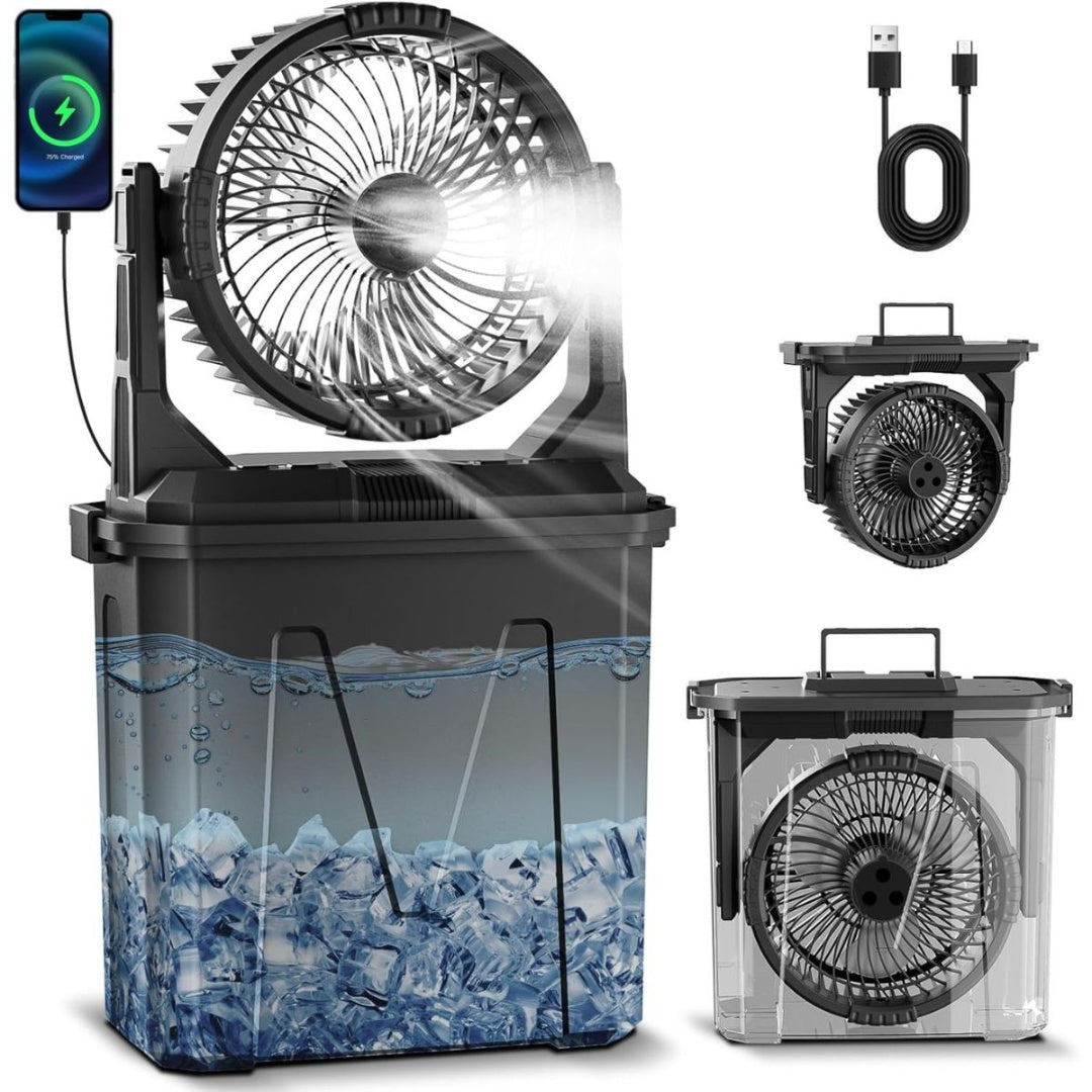 Ventilador nebulizador recargable portatil con luces