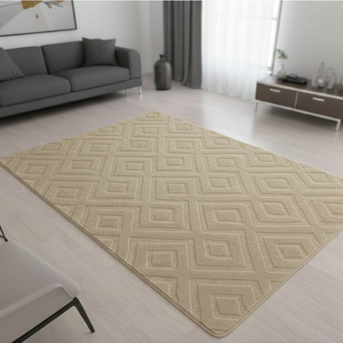 Alfombra de área con relieves beige de 140x200cm