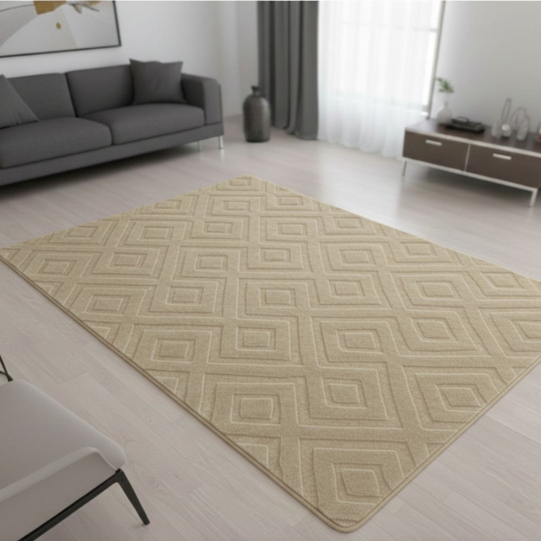 Alfombra de área con relieves beige de 160x230cm