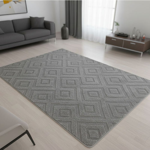 Alfombra de área con relieves gris de 140x200cm