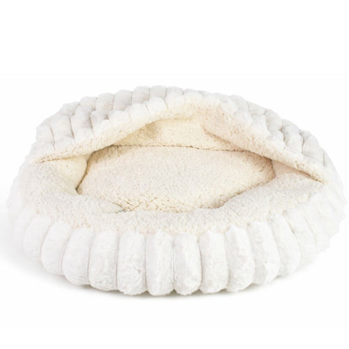 Cama para mascotas de 50cm blanca con cobertor