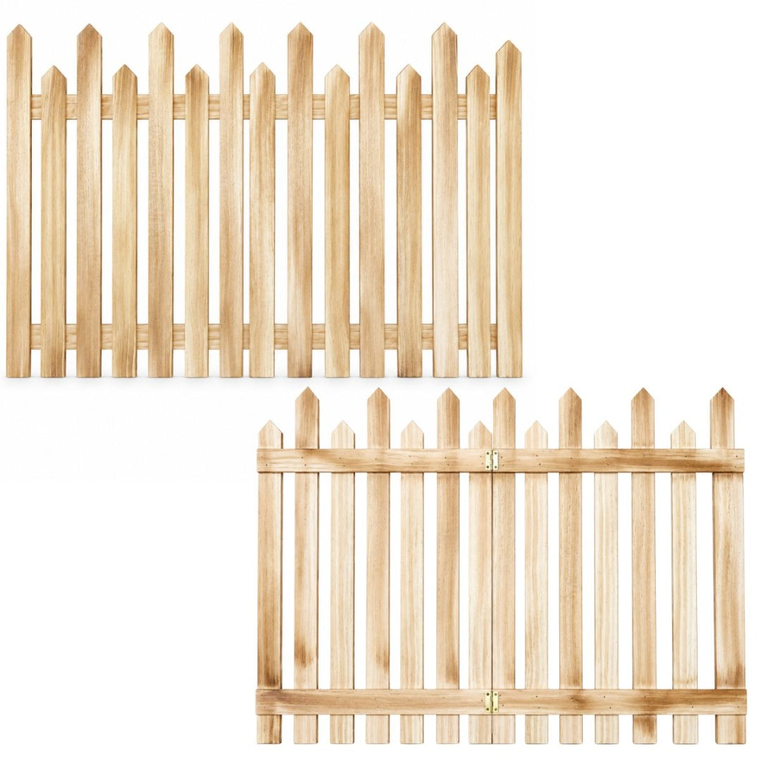 Set de dos cercos decorativos de madera para jardín